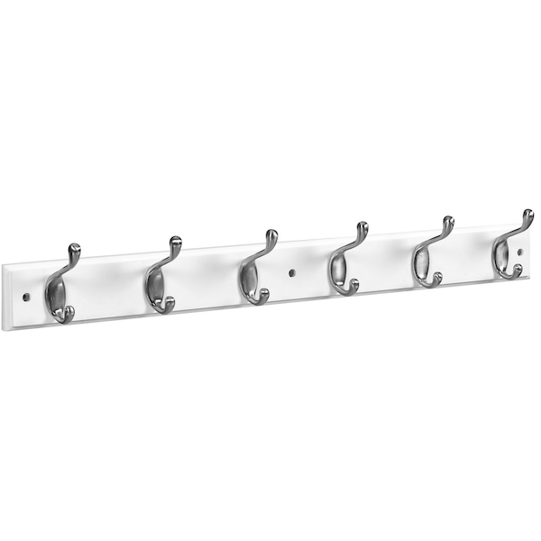 National Hardware National Hardware 27 in. L Satin Nickel White Wood Satin Nickel and White Hook Rack 1 pk S827-105 - main